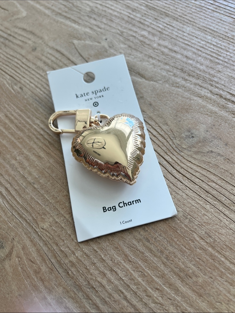 Kate Spade x Target Gold Heart Bag Charm Keychain - Picture 4 of 4